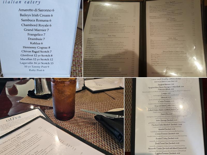 Oliva Italian Eatery Menu