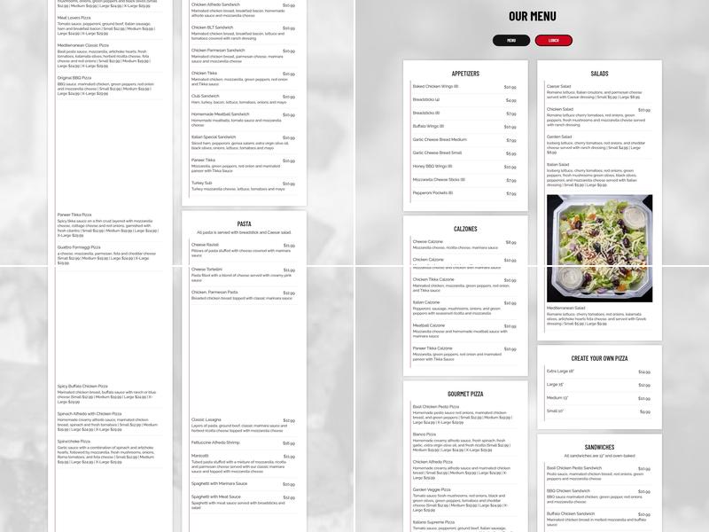 Italian Express Menu
