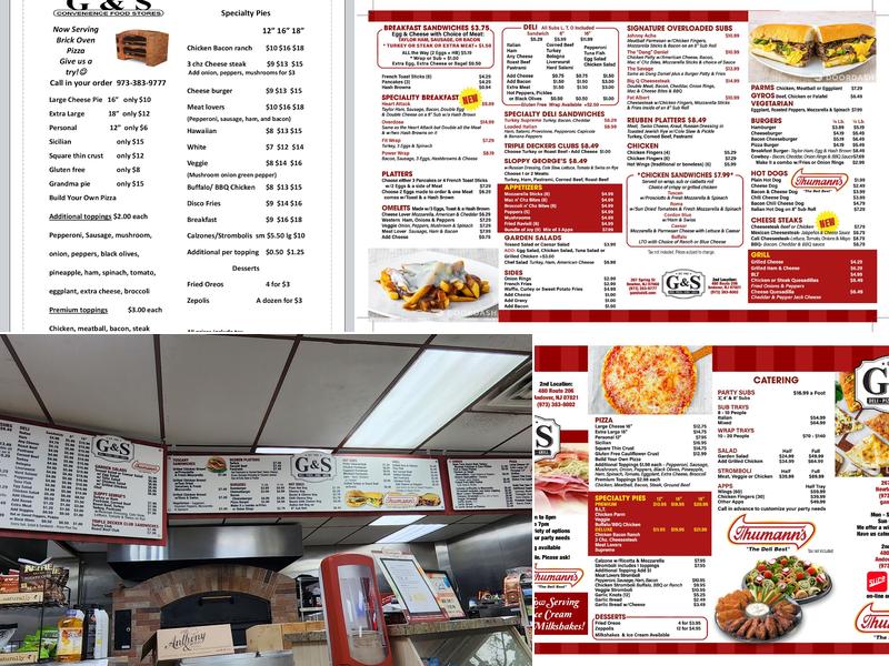 G&S Deli Menu