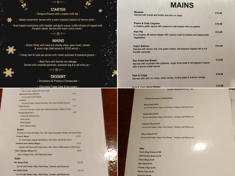 The Granary bar & grill Menu