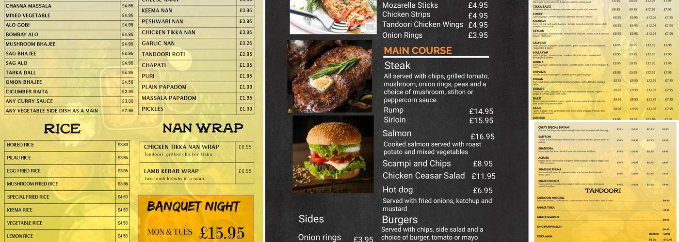 The Black Bear P.H. Menu