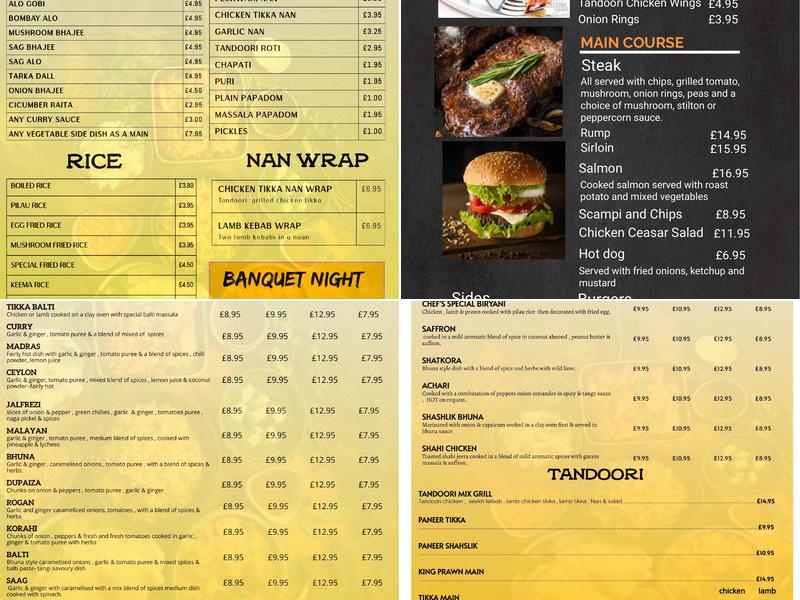 The Black Bear P.H. Menu