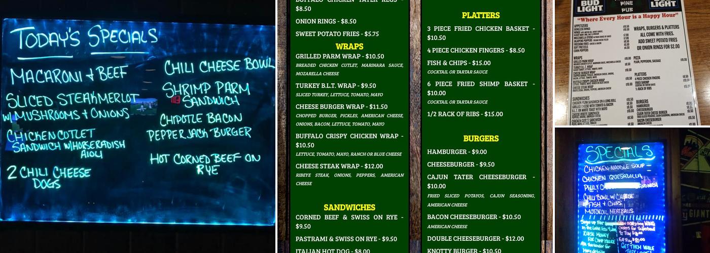 Knotty Pine Pub Menu