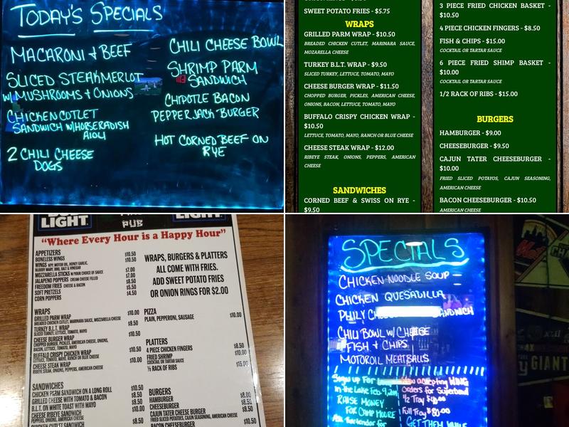 Knotty Pine Pub Menu