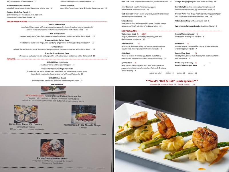 Next Bistro Menu