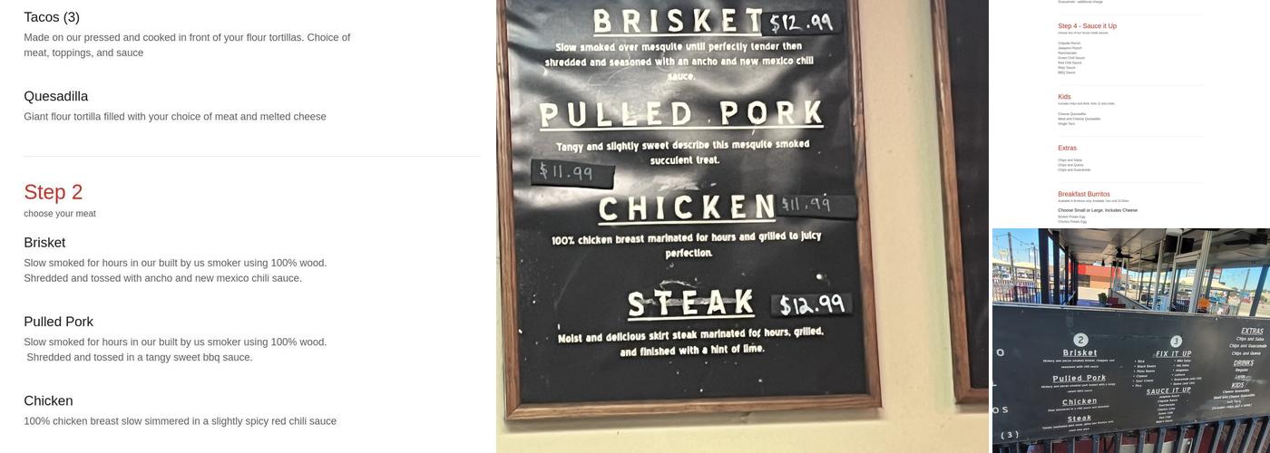 Mojo's Texmex Smokehouse Menu