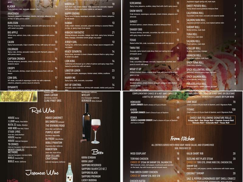 Hibachi | Teppanyaki & Sushi Menu