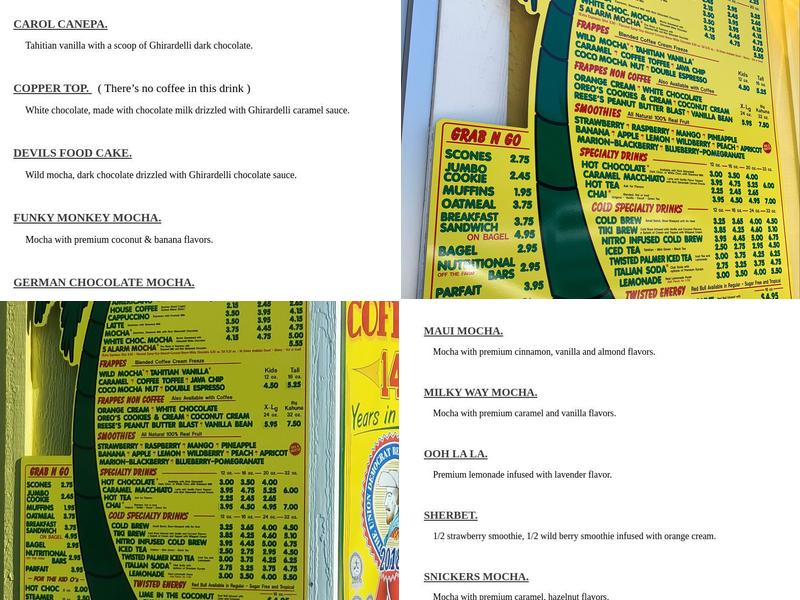 Day-O-Espresso and Smoothies Menu