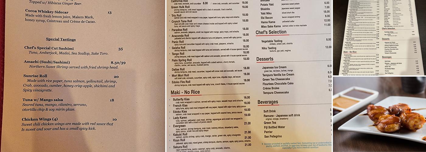 Edoko Sushi & Robata Menu
