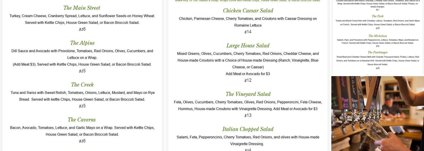 Murphys Pourhouse Menu