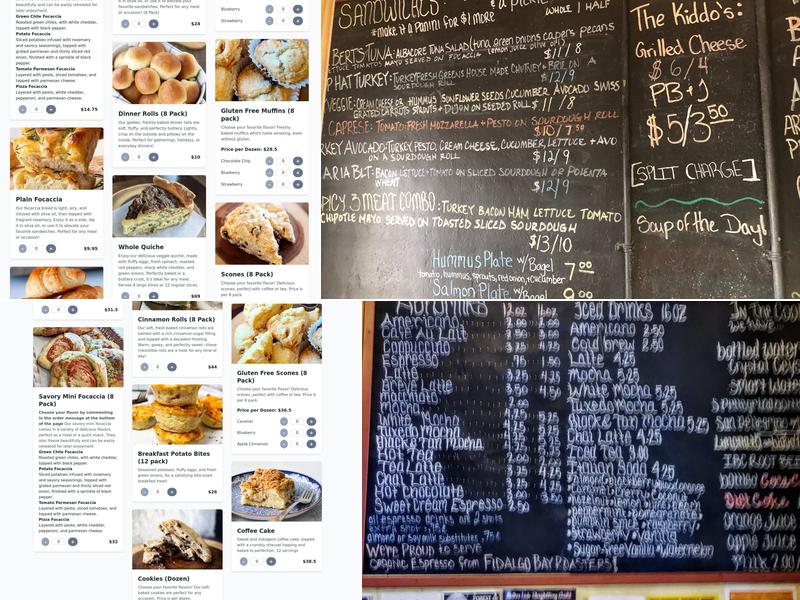 Aria Bakery & Cafe Menu