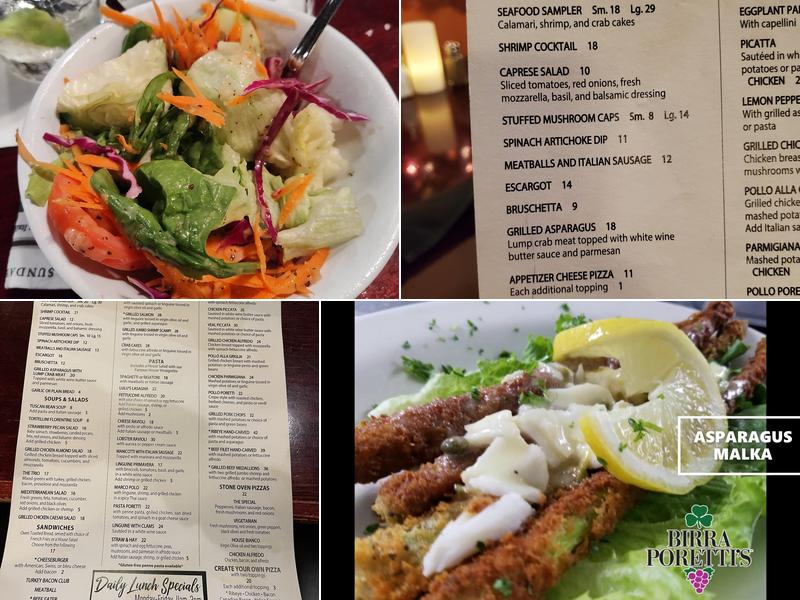 Birraporetti's Menu