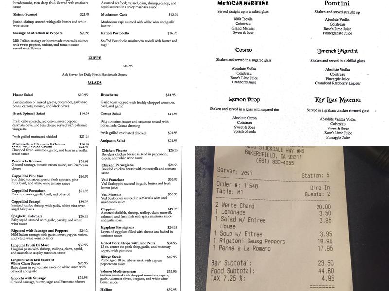 Little Italy Restaurant Menu