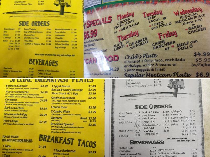 Taco Fiesta Menu