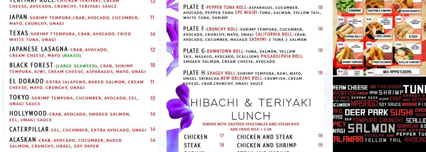 Deer Park Sushi Menu
