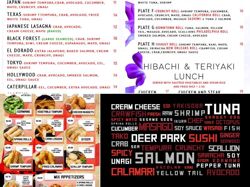 Deer Park Sushi Menu