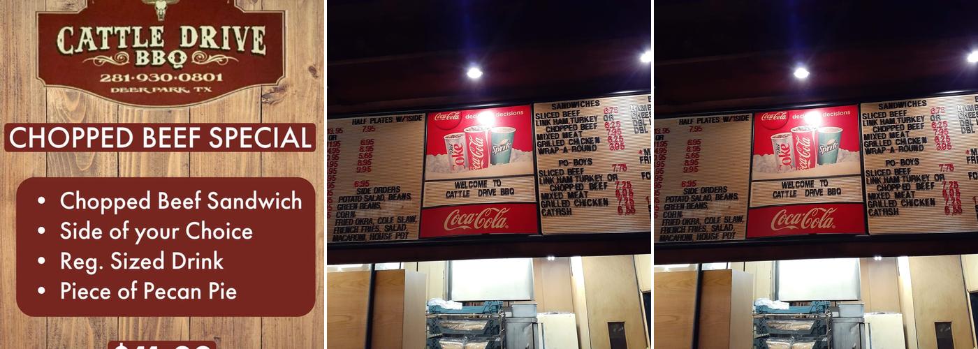 Cattle Drive BBQ Menu