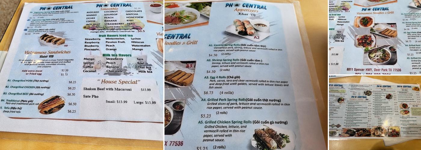 PHO Central Menu