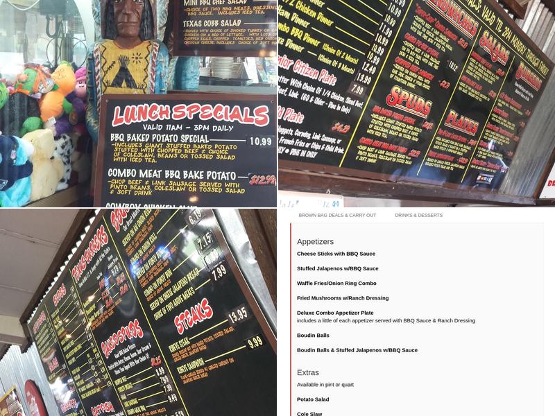 Grand Prize Barbeque Menu