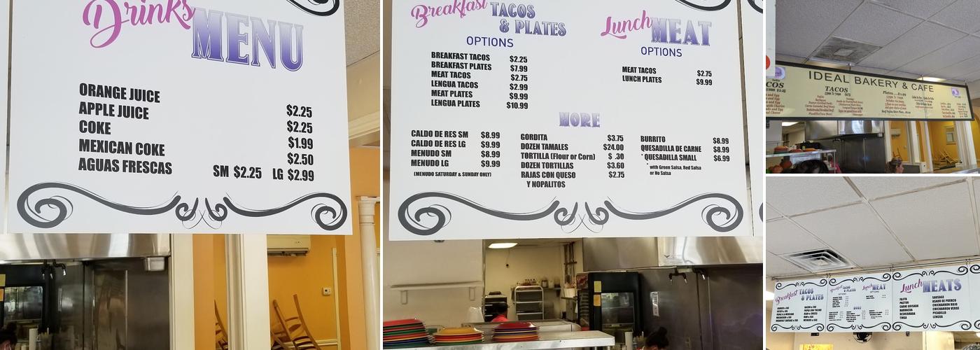 La Ideal Bakery Menu