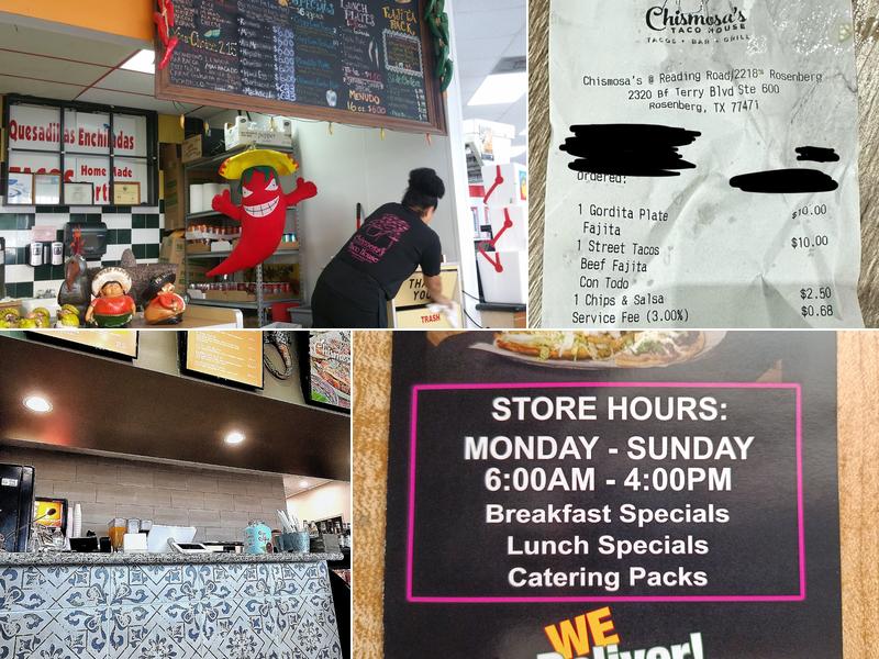 Chismosa's Taco House Menu