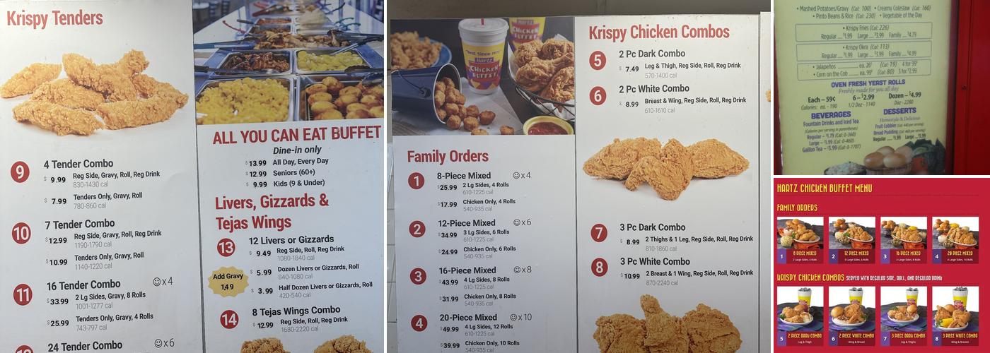 Hartz Chicken Buffet Menu