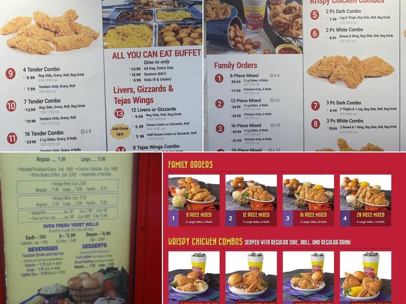 Hartz Chicken Buffet Menu