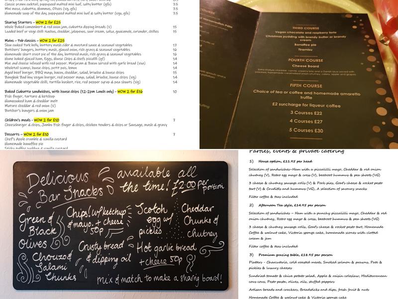 The Wheatsheaf Inn Menu