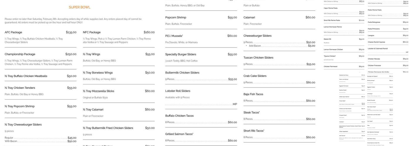 The Sayville Inn Menu