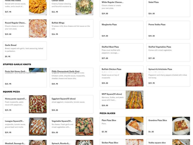 Knapp Street Pizza Menu