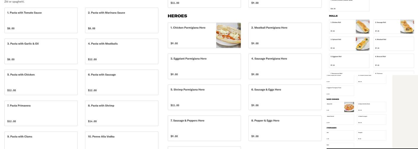 King's Pizza Menu
