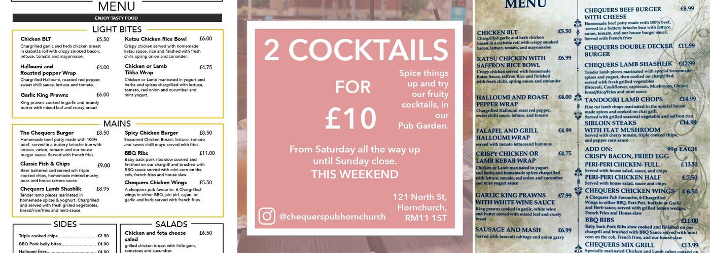 The Chequers Menu