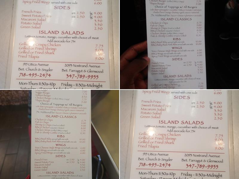 Island Burger Menu