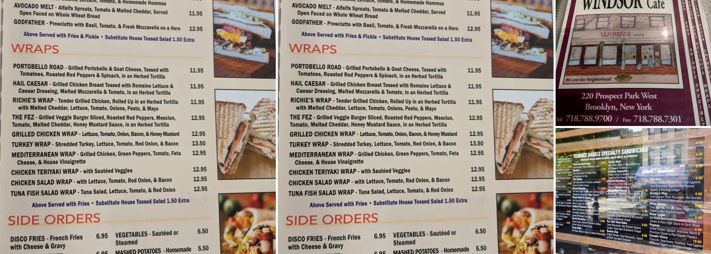 Windsor Cafe Menu