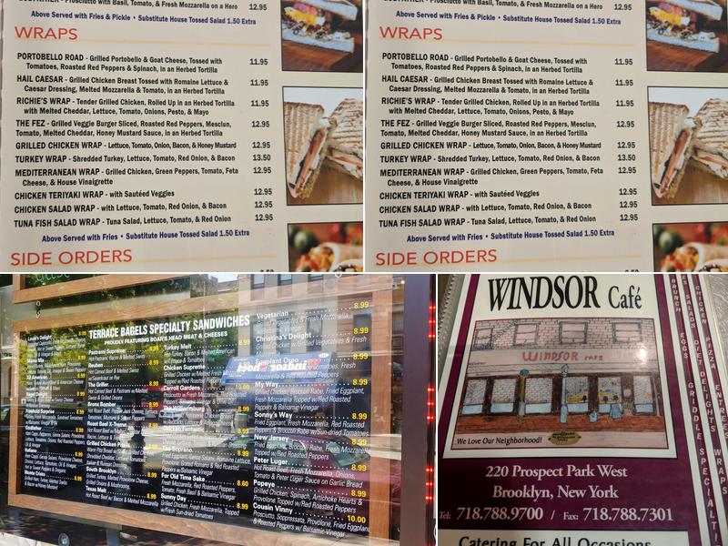 Windsor Cafe Menu