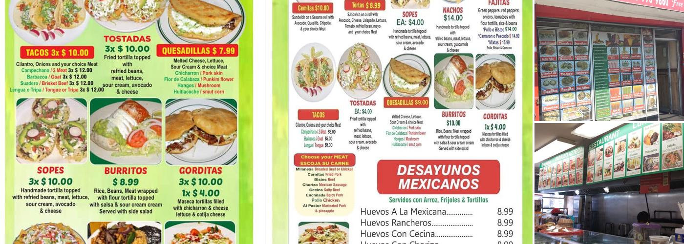 Paraiso Azteca Menu