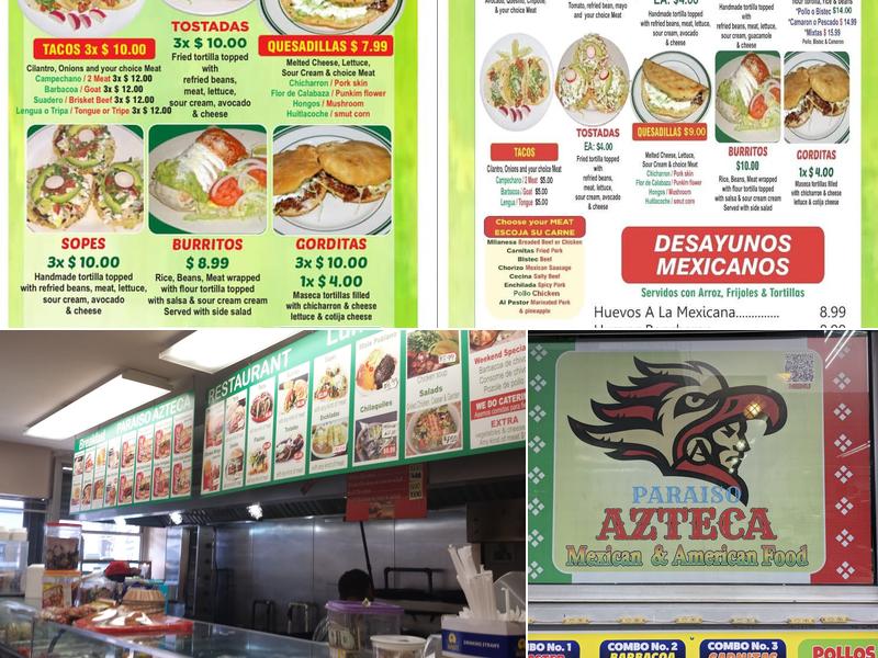 Paraiso Azteca Menu
