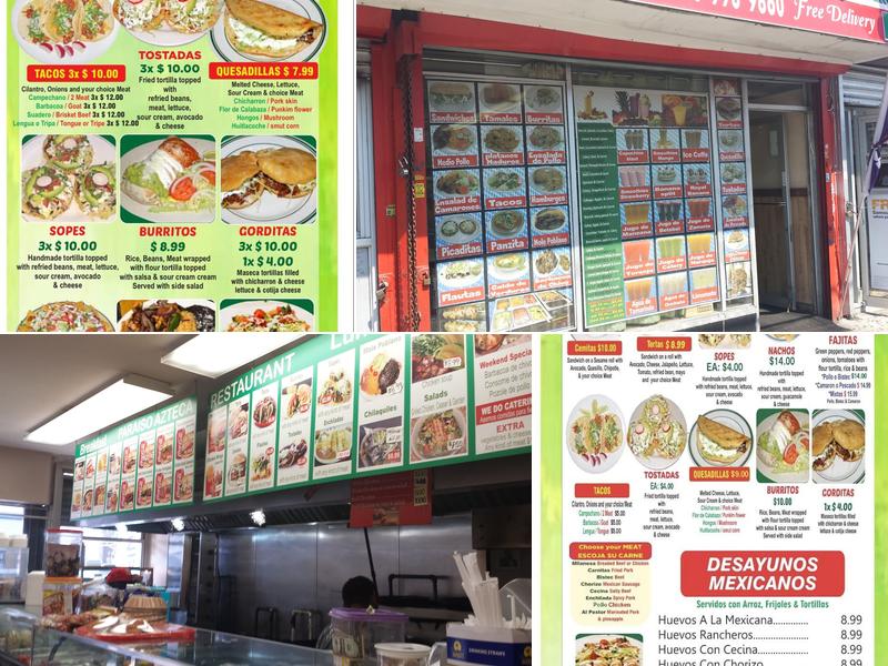 Paraiso Azteca Menu
