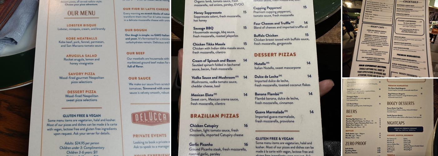 Delucca Gaucho Pizza & Wine Southlake Menu