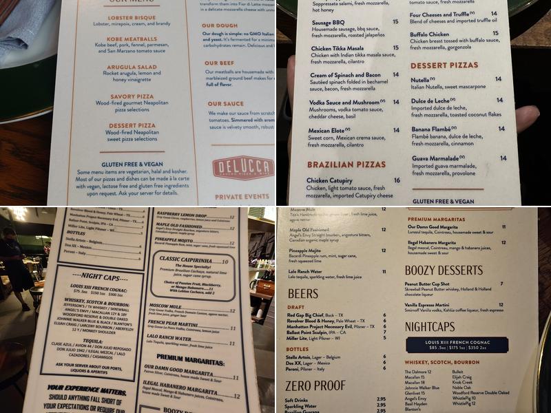 Delucca Gaucho Pizza & Wine Southlake Menu