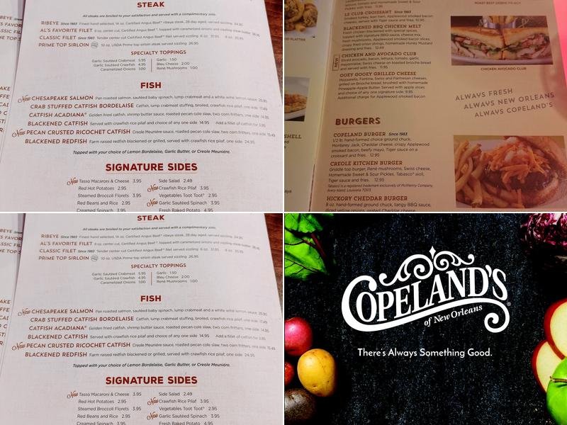 Copeland's of New Orleans Menu