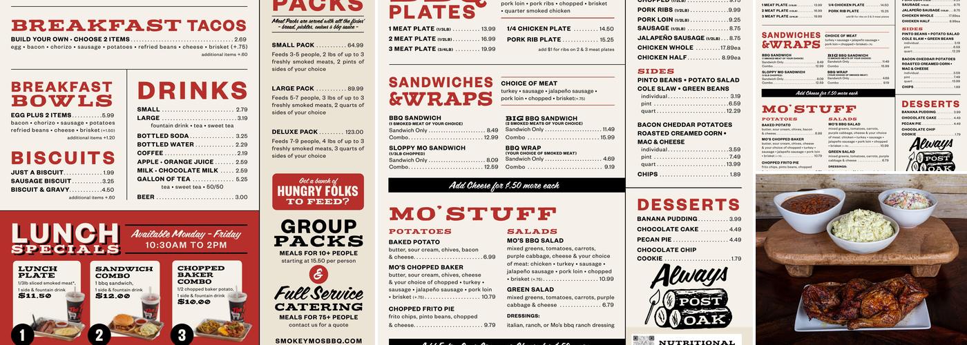 Smokey Mo's BBQ Menu
