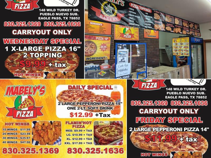 Mabely’s Pizza Menu