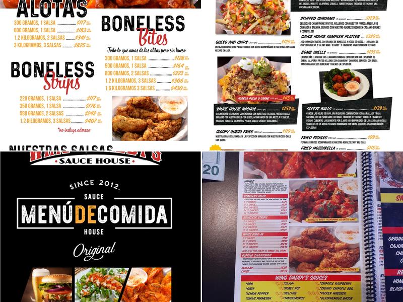 Wing Daddy's Sauce House Menu