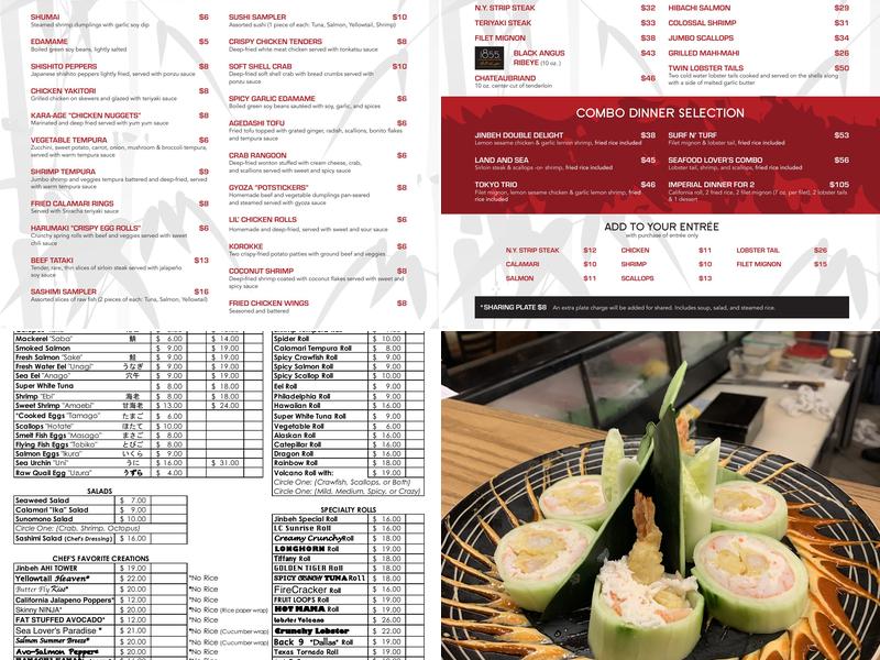 Jinbeh Menu