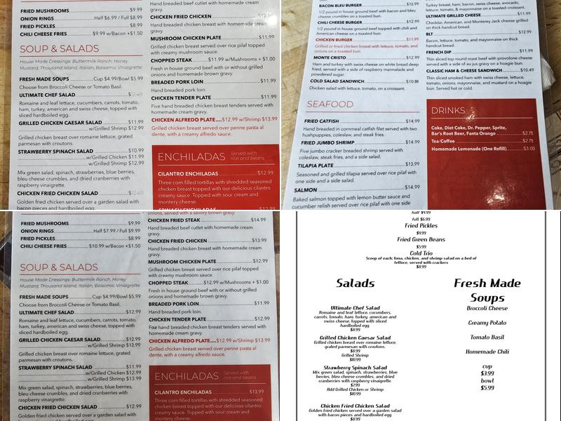 1838 Grill Menu