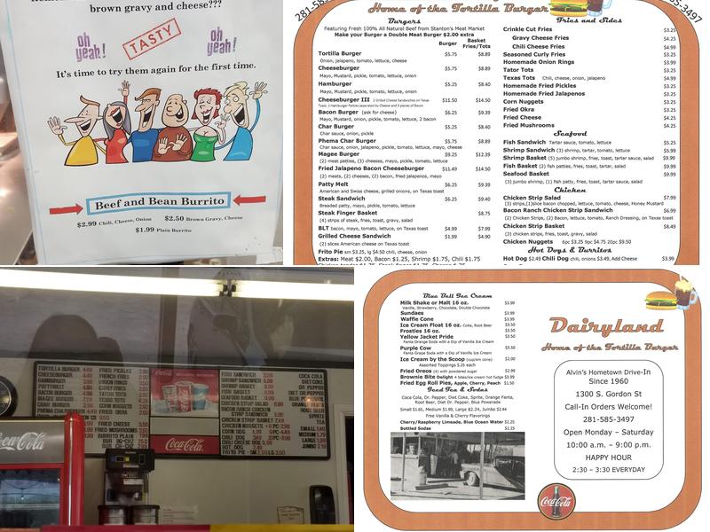 Dairy Land Menu