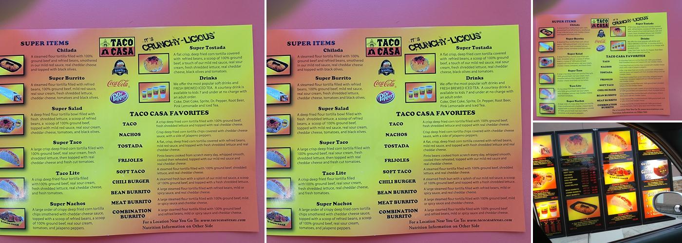 Taco Casa Menu