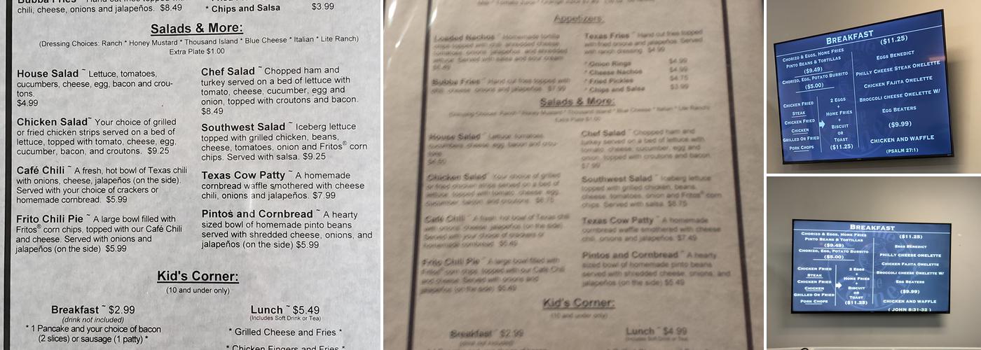 Corner Cafe Menu