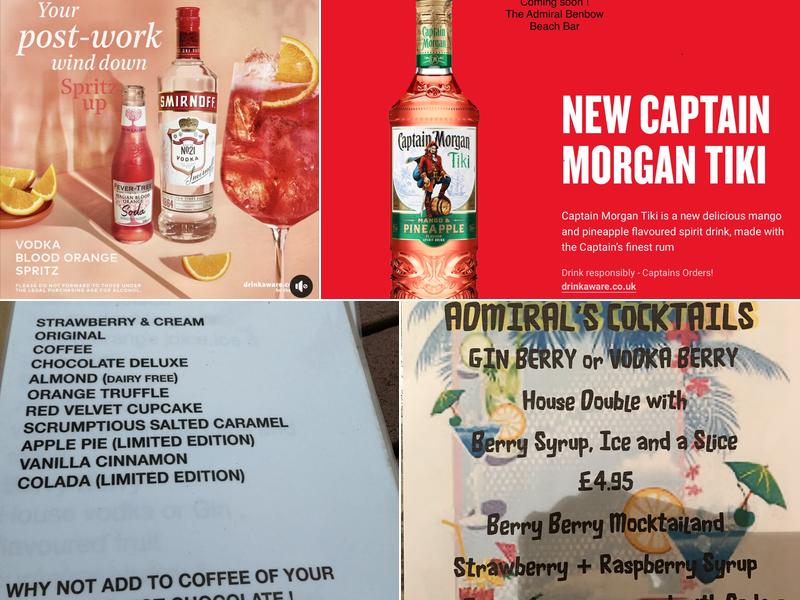 The Admiral Benbow Menu